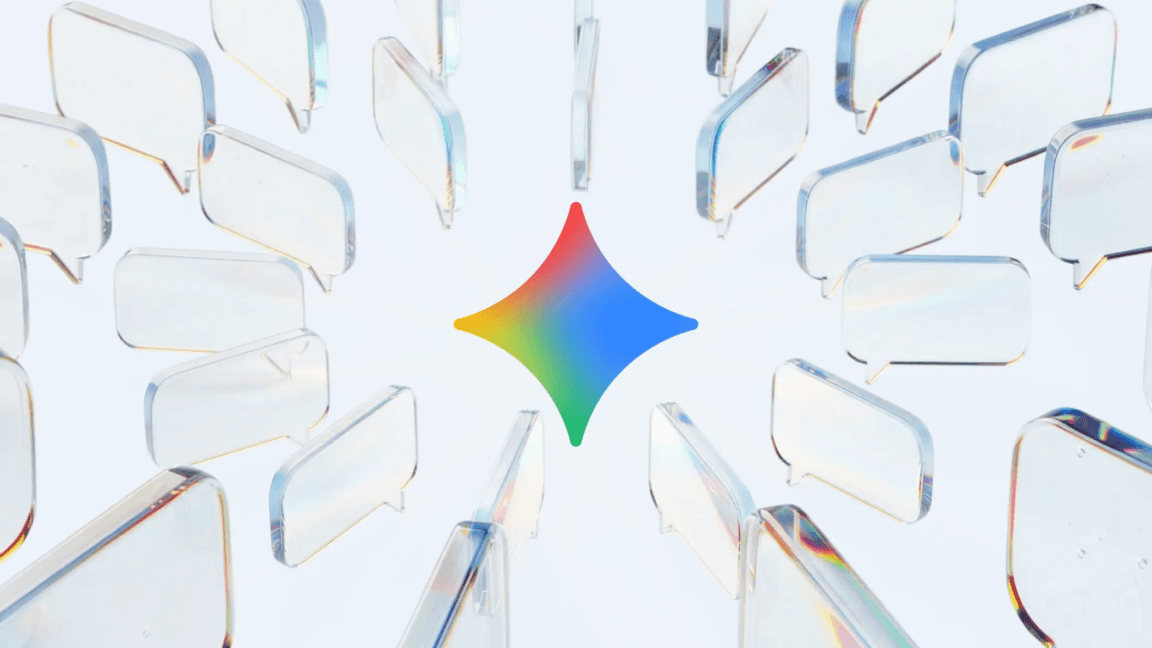 Gemini icon and chat bubbles