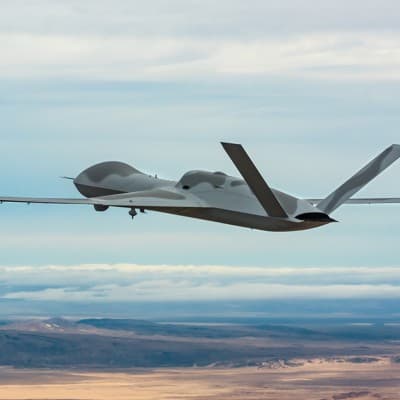 An MQ-20 drone just teamed up with an F-22 for mock combat missions