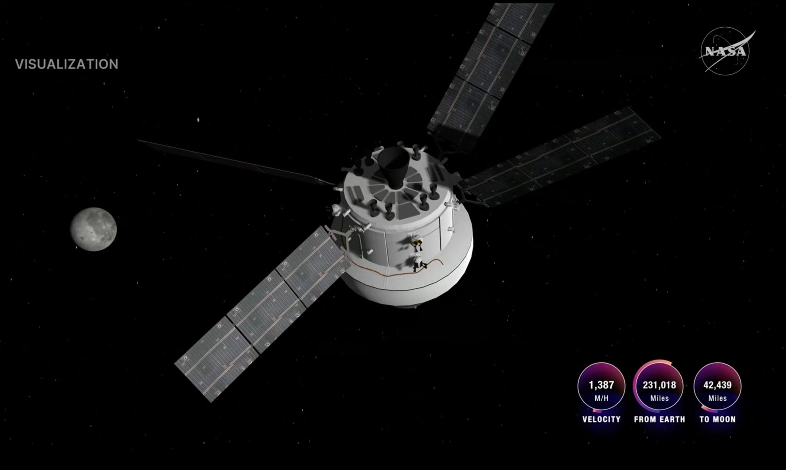 illustration of a space capsule with the moon in the background