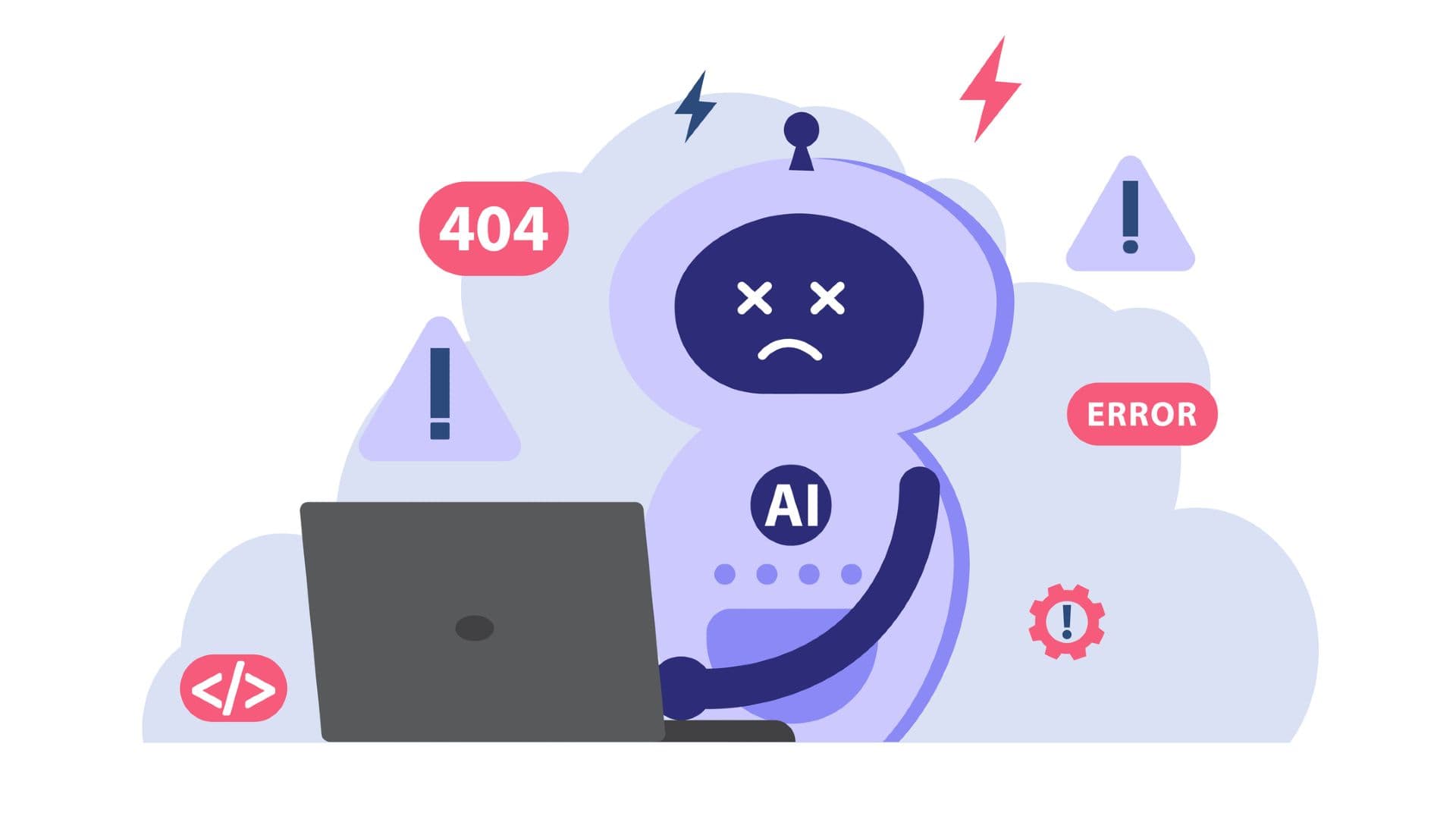 A cartoon of a robot with the word "AI