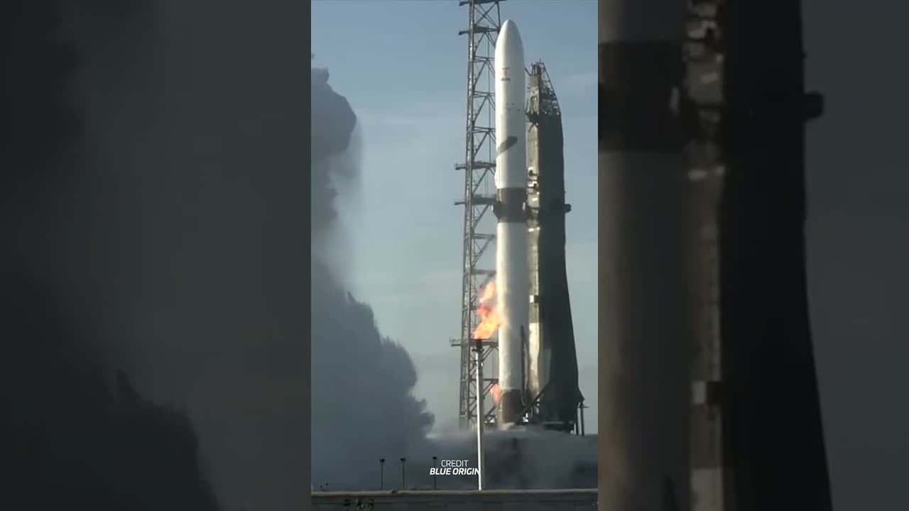 Blue Origin Ignites FLOWN Booster For The First Time! #space #rocket #jeffbezos