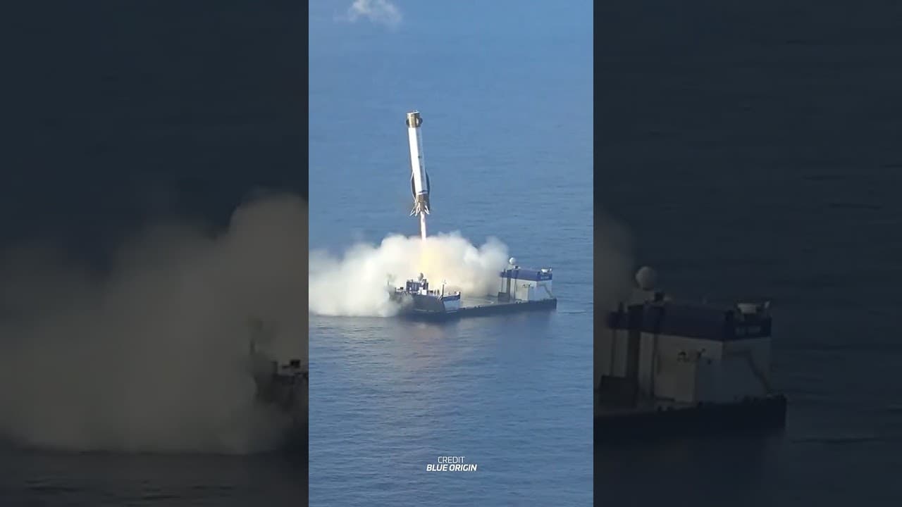 Blue Origin Lands FLOWN Orbital Booster For The First Time! #space #rocket #jeffbezos