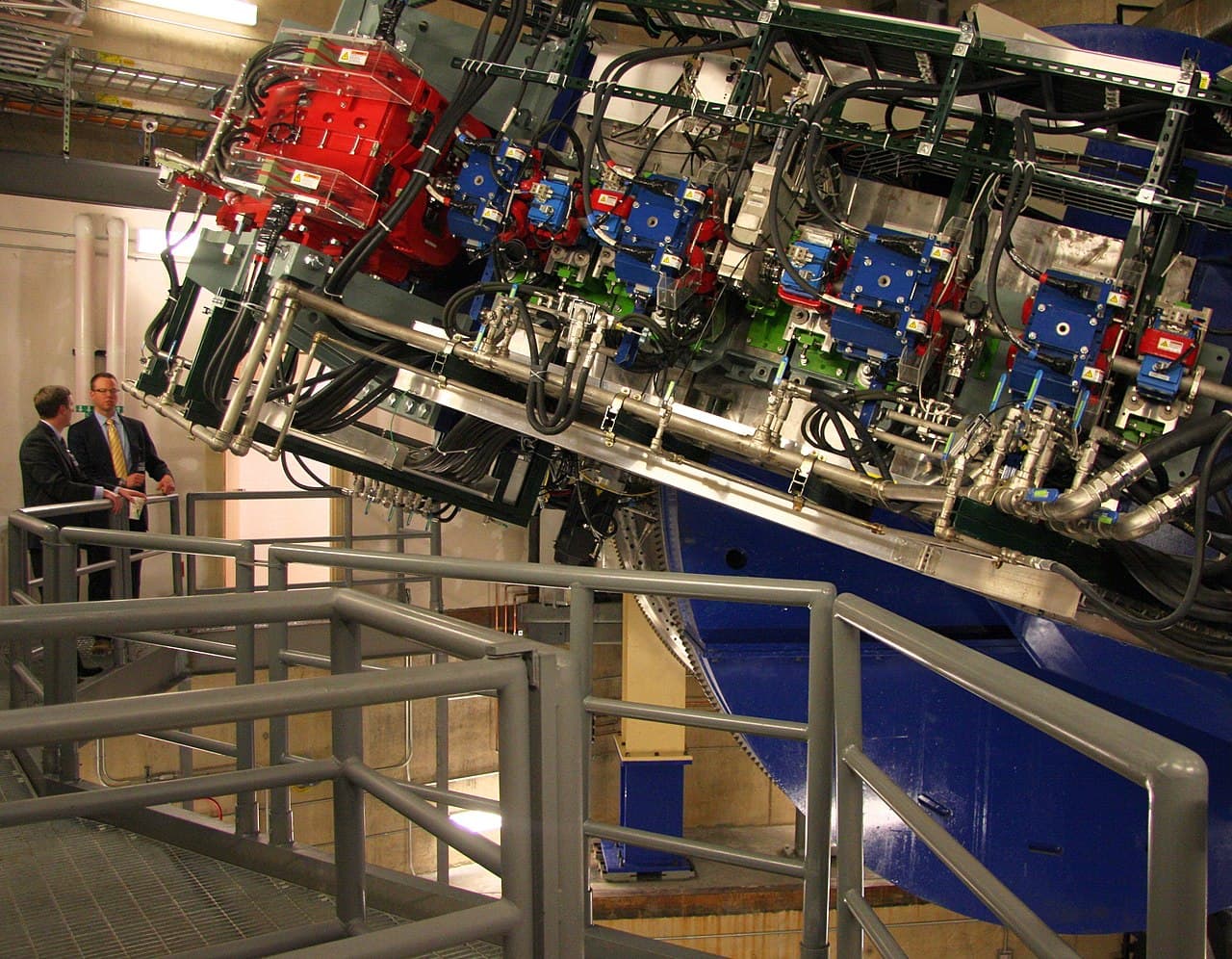 Proton therapy treatment gantry at Mayo Clinic for precision cancer radiation therapy