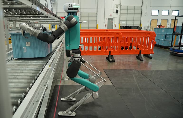 Digit working at a GXO Logistics facility in a RaaS model. Toyota is expanding its trials of the humanoid robot.