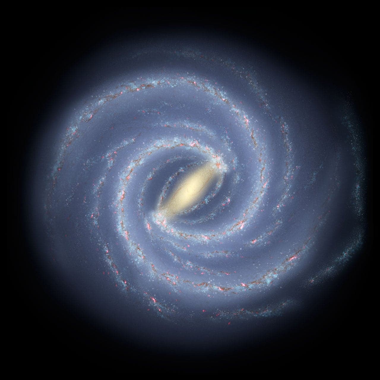 Image of the Milky Way with its prominent central bar. Credit - NASA/JPL-Caltech/ESO/R. Hurt