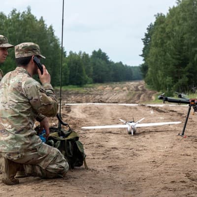 The Army is writing the book on using small drones in a tank formation