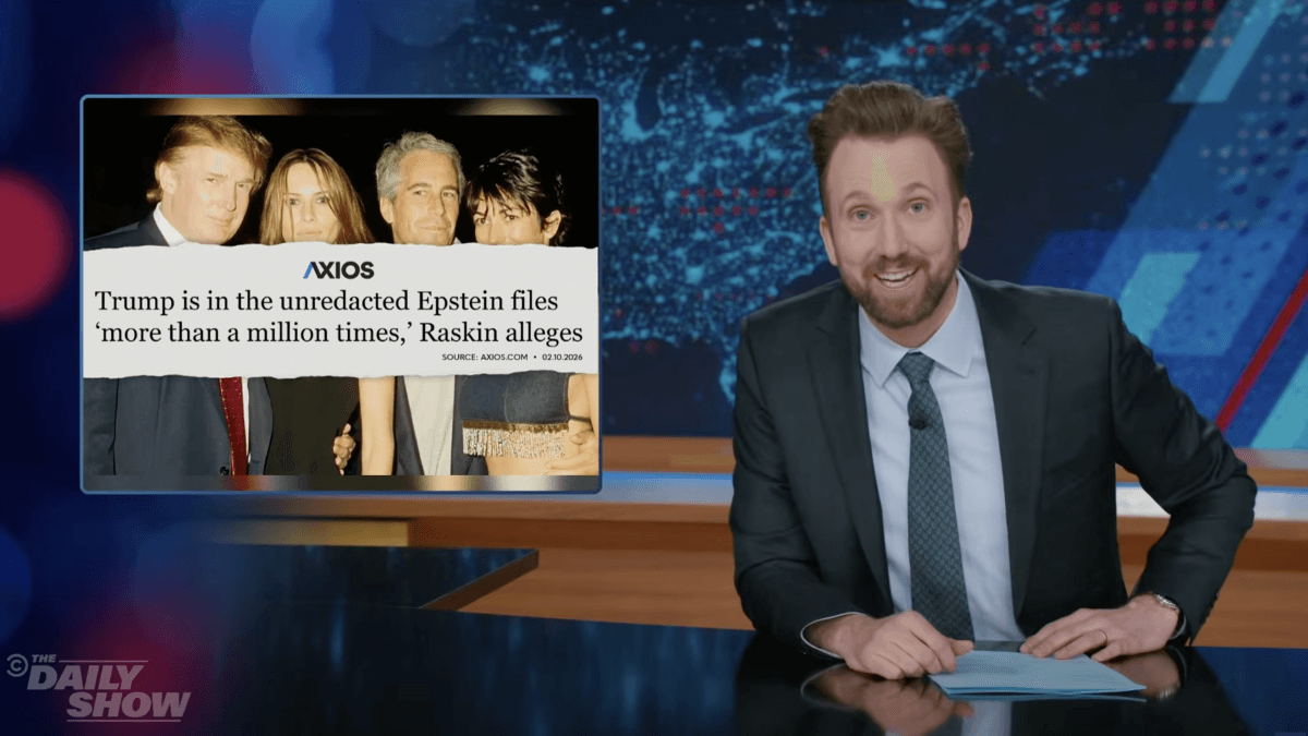 'The Daily Show' reacts to Trump's name appearing 'more than a million times' in the Epstein files