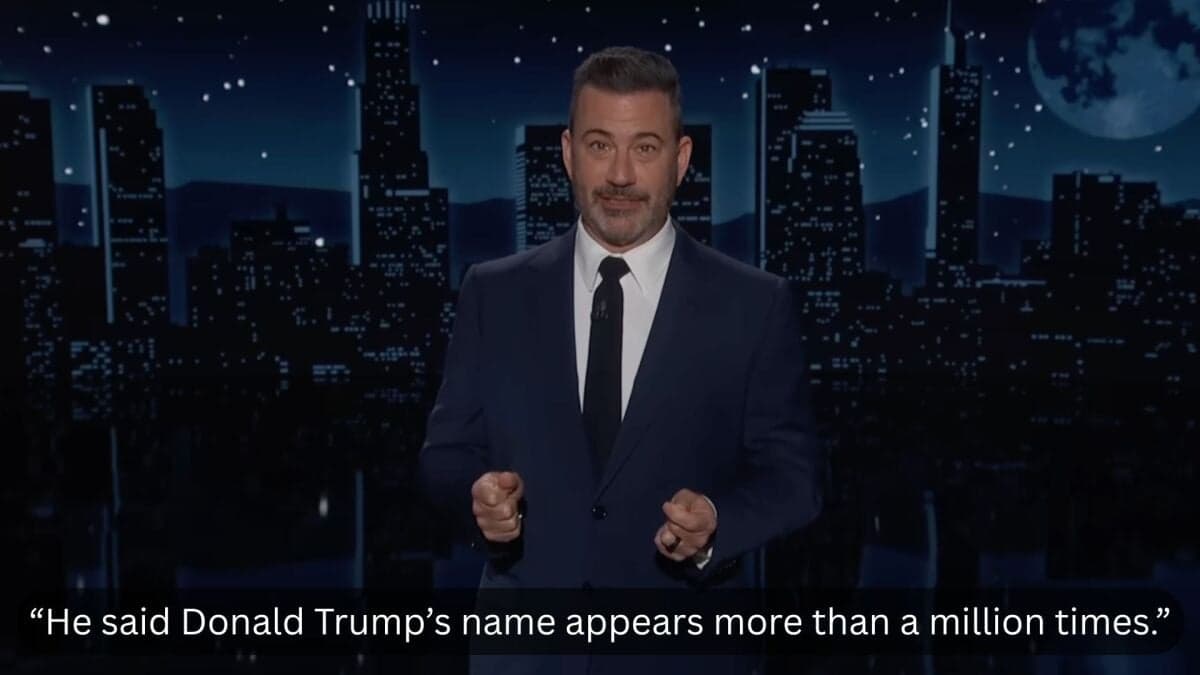 Jimmy Kimmel responds to Trump being mentioned 'more than a million times' in Epstein files