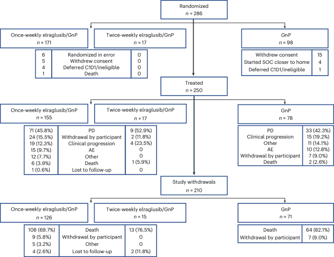 Elraglusib and chemotherapy in metastatic pancreatic ductal adenocarcinoma: a randomized controlled phase 2 trial - Nature Medicine